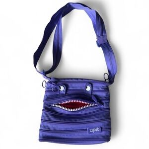 ZIPIT Purple Monster Face Crossbody Bag – Fun & Functional Zipper Purse